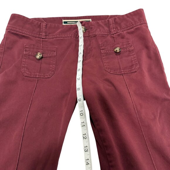 Anthro Daughters of the Revolution Maroon Boot Leg Pants Size 2 - Picture 9 of 10